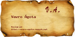Vavro Ágota névjegykártya